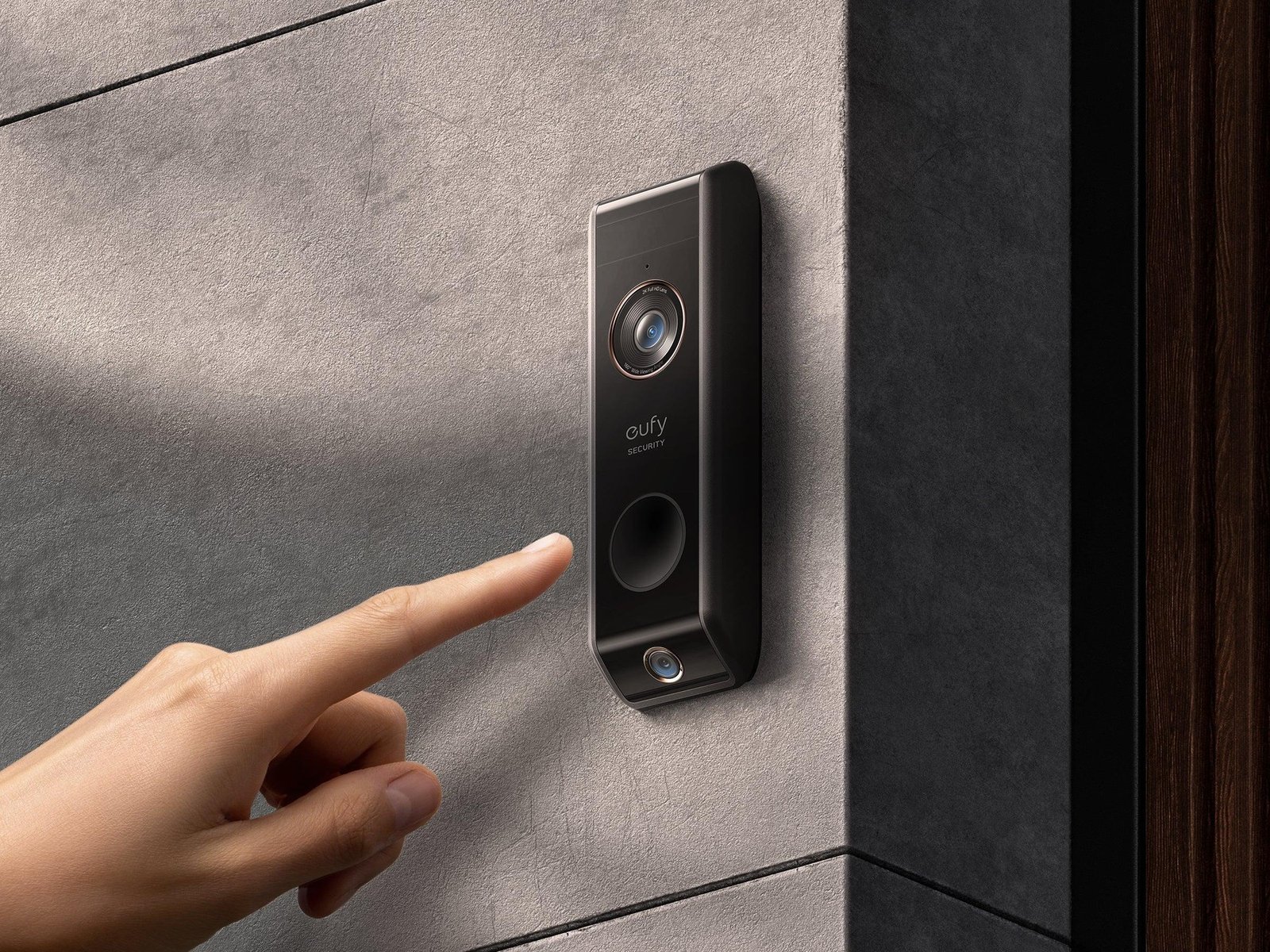 Eufy Video Doorbell S330 battery model installed on a wall