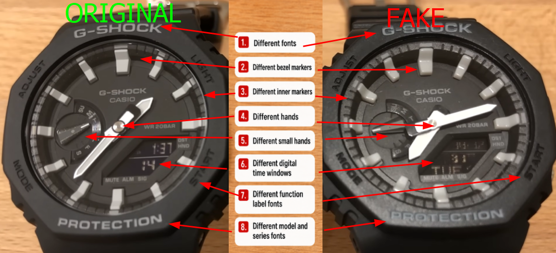 original vs fake g shock