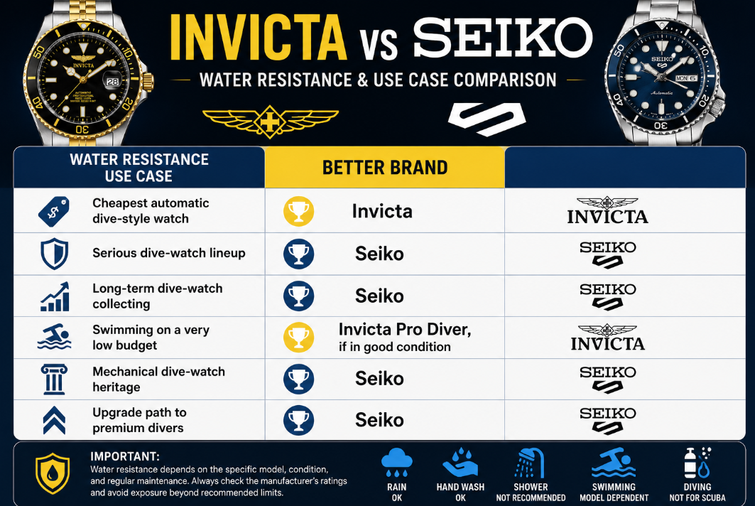 Dive Watches and Water Resistance Seiko vs invicta