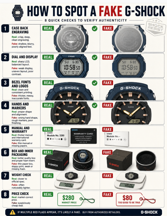 How to Spot a Fake G-Shock ga2100 ga100 ga110 ga700 dw5600 ga400 gm2100 gbd200 dw690 gx56 gshock 9300