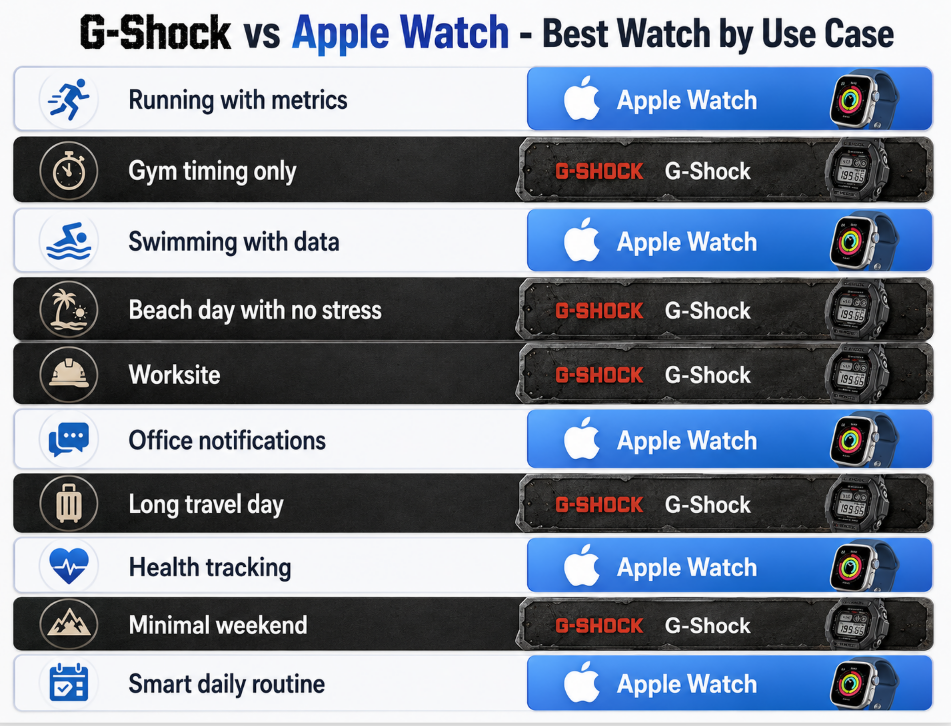 Apple Watch vs casio G-shock