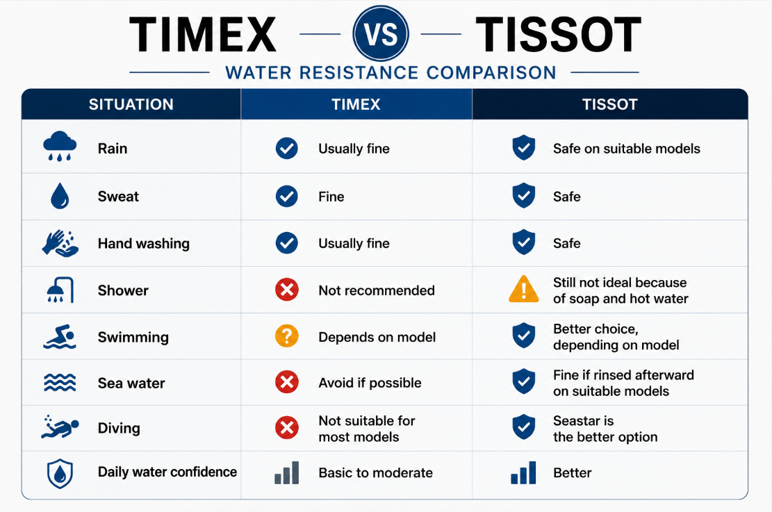 Tissot vs Timex Water Resistance