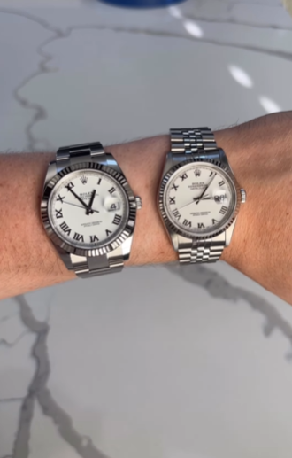 Rolex Datejust 36 vs 41: on wrist photo comparison