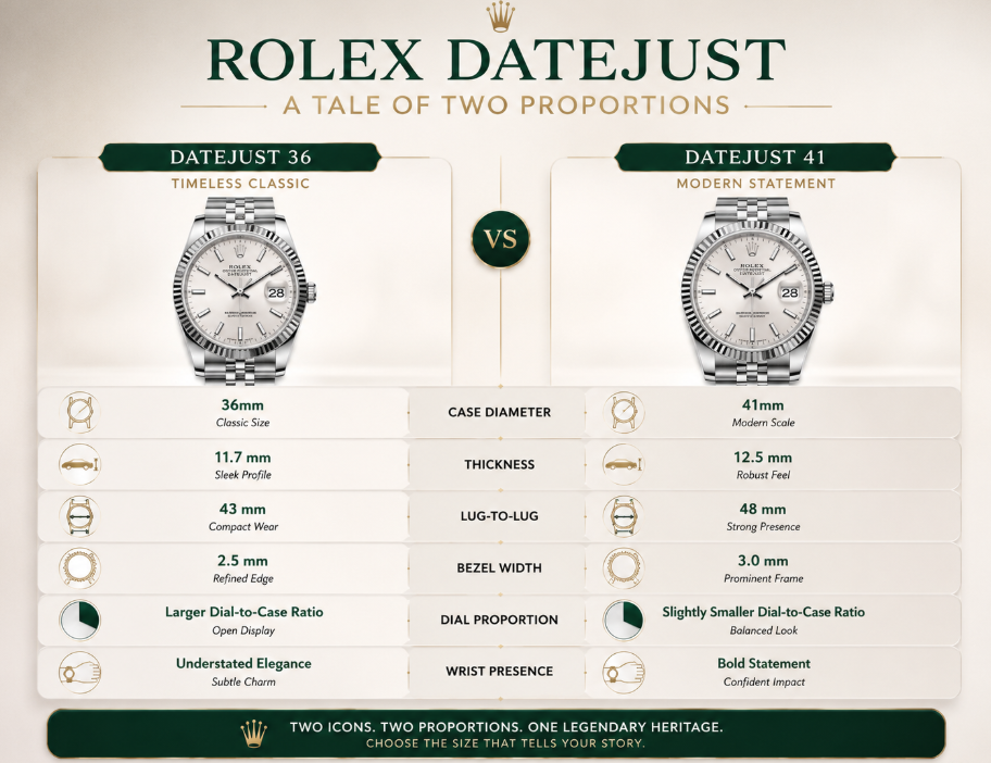 Rolex Datejust 36 vs 41: Which Size Is Better?