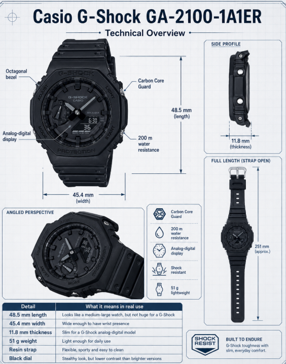GA-2100-1A1ER Design, Size and Comfort