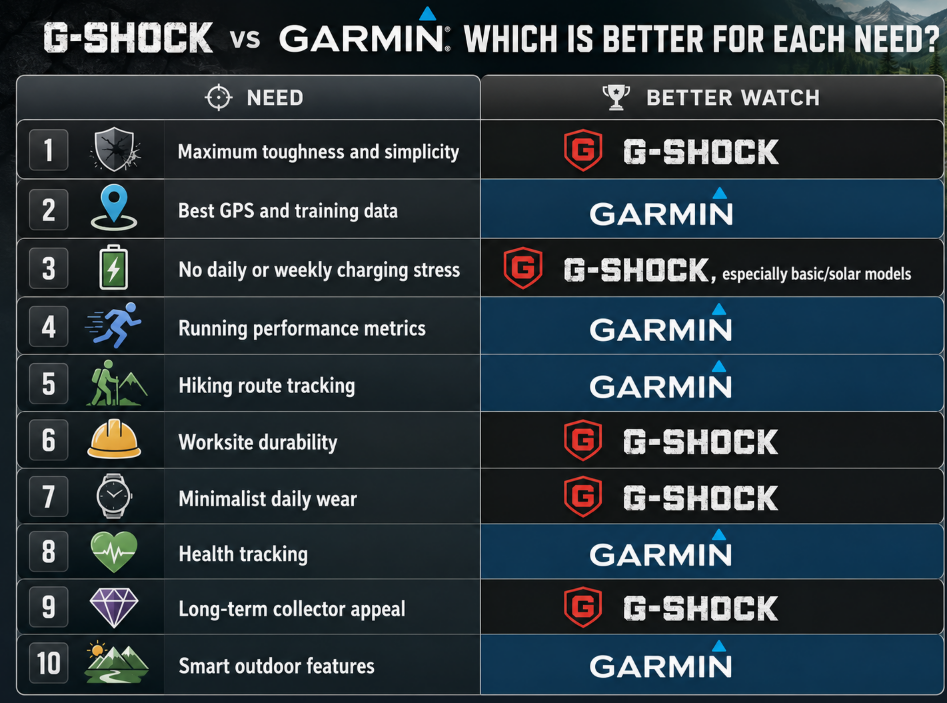 Is G-Shock Better Than Garmin?