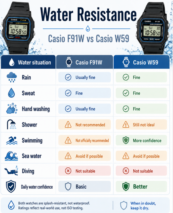 Water Resistance w59 vs f91W