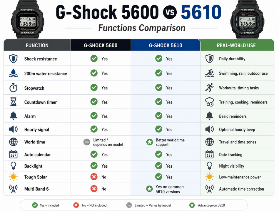 G-shock 5600 vs 5610 