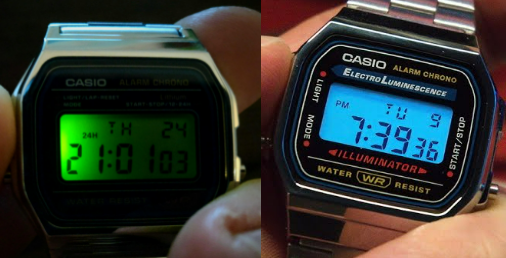 casio vintage a158 vs a168 luminescent backlight