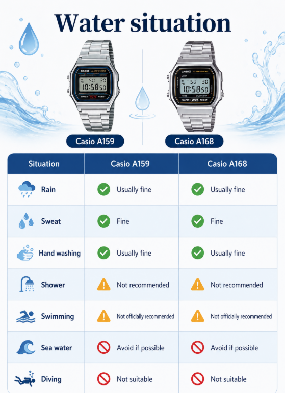 Casio A159 vs A168