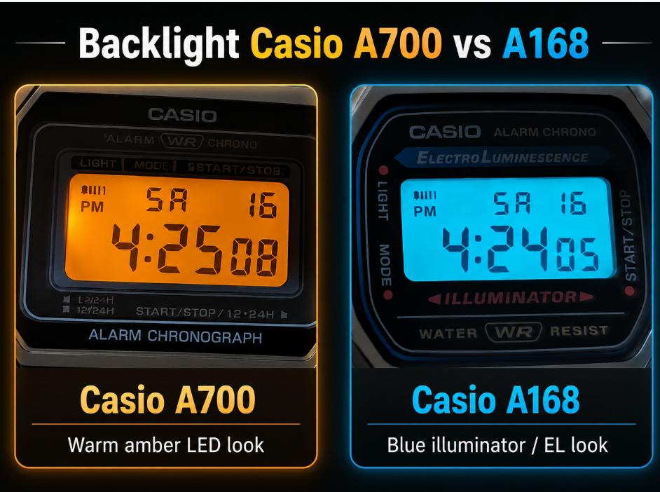 led Backlight casio a700 vs a168